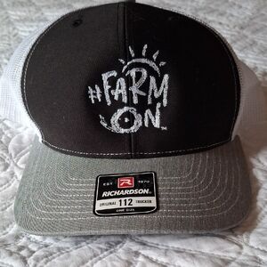 Richardson Farm On Trucker Hat - Black, Gray and White